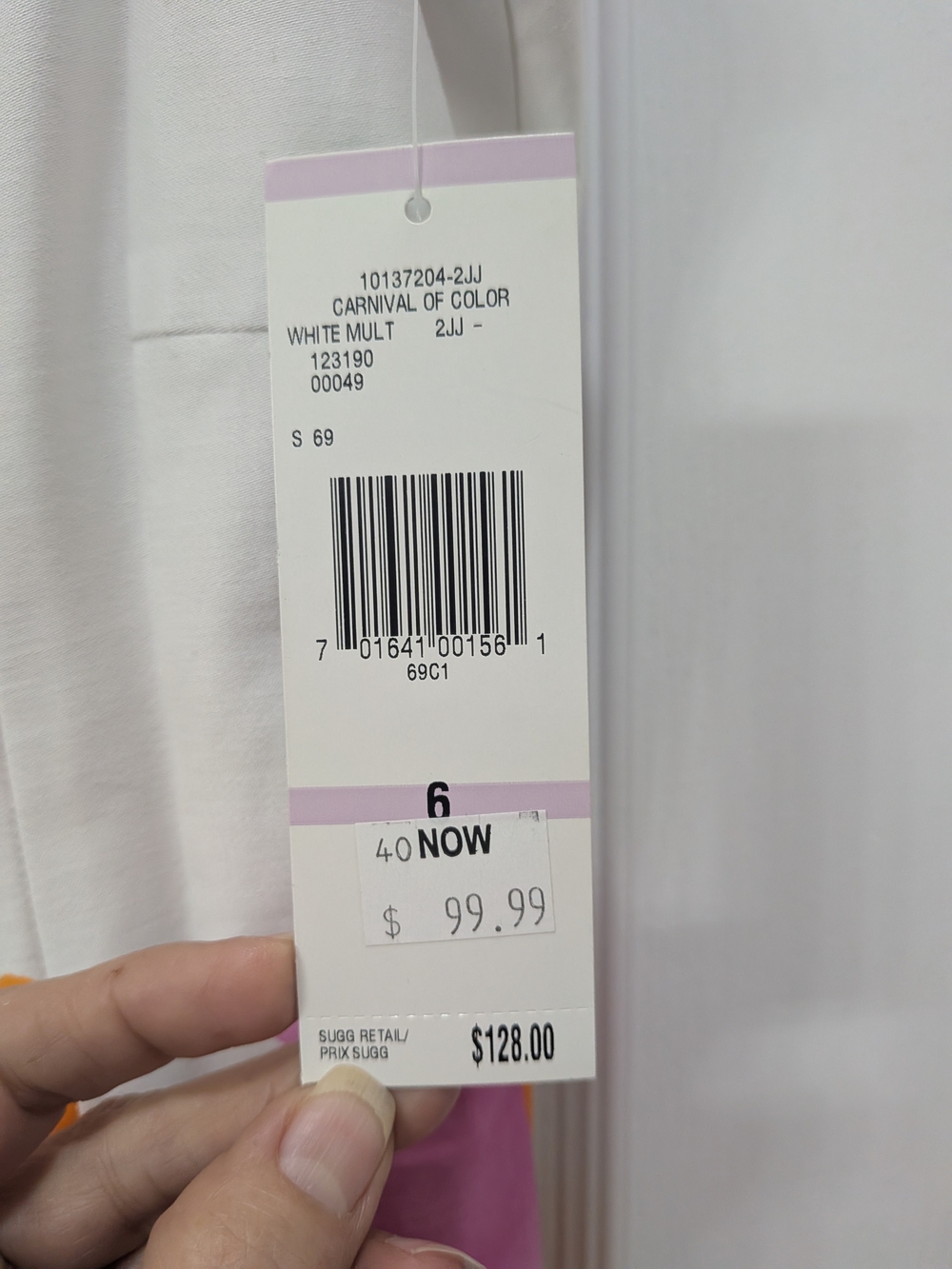 Jones New York White Floral Fit & Flare Dress - Pink & Orange Print - Picture 5 of 7